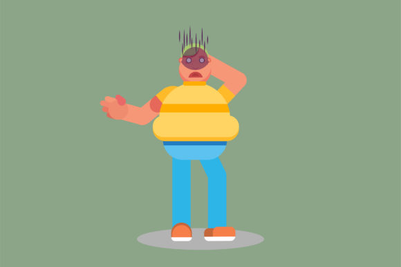 A Character of Confused Kid