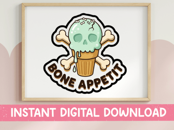 Bone Appetit Skull Ice Cream Cone