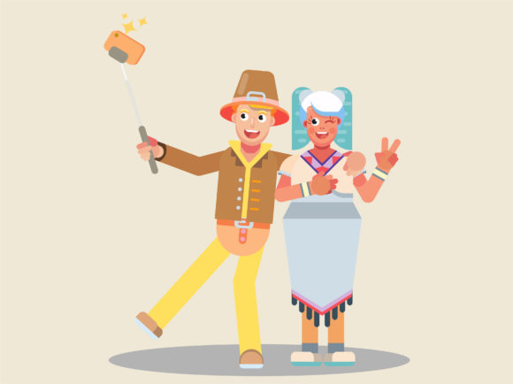 Characters Thanksgiving - Cheerful Teens