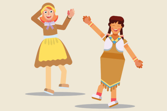 Characters Thanksgiving - Girls Dancing