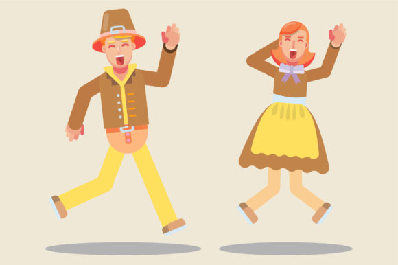 Cheerful Characters - Jumping Together