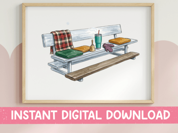 Cozy Picnic Bench Watercolor Scene
