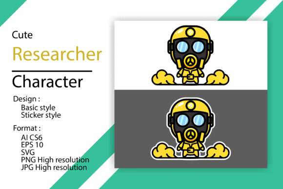 Cute Researcher Character with 2 Model