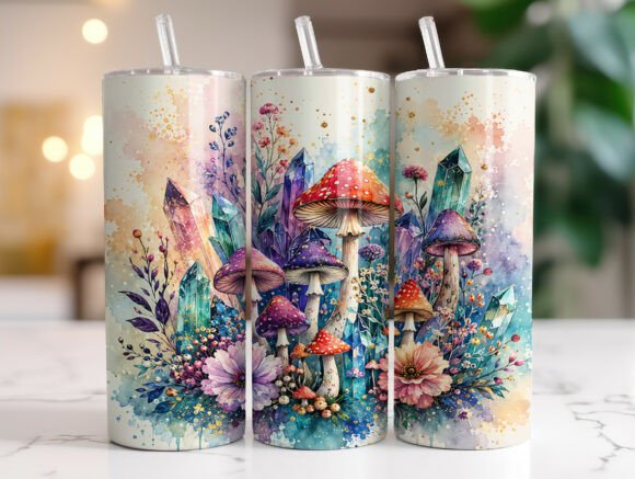 Fantasy Crystal Mushroom Tumbler Wrap