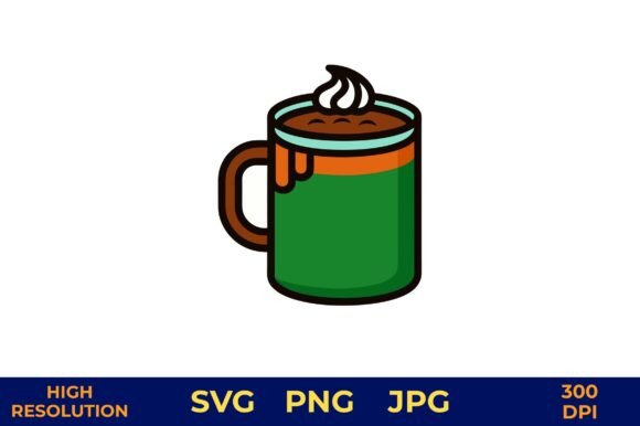 Hot Cocoa Mug with Steam Rising Vector