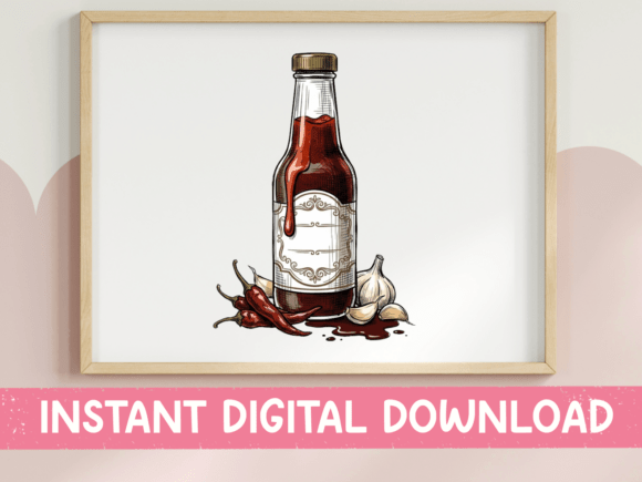 Hot Sauce Bottle Chili Garlic Print