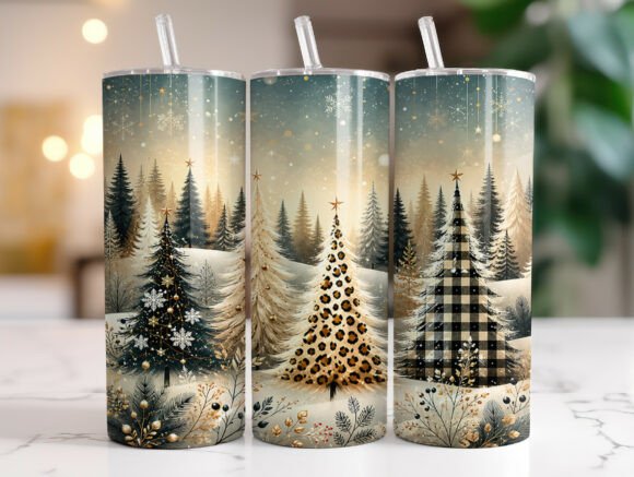 Leopard Print Christmas Trees Tumbler