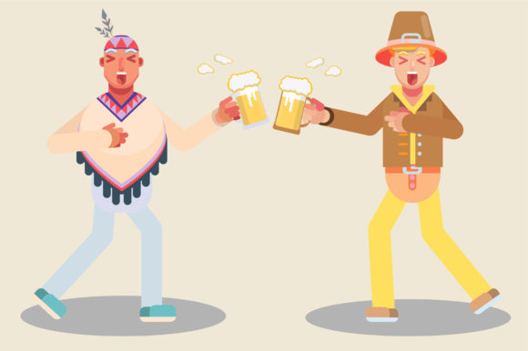 Native Man a Toast Together - Characters
