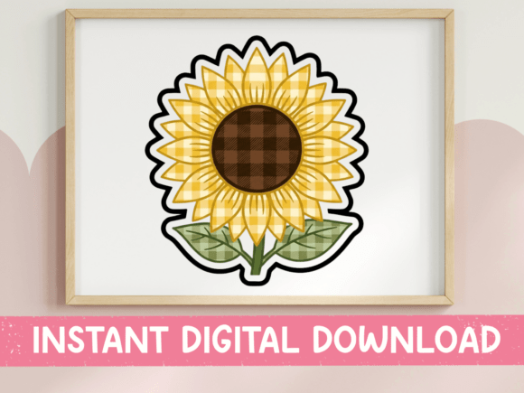 Plaid Sunflower Rustic Bloom Art