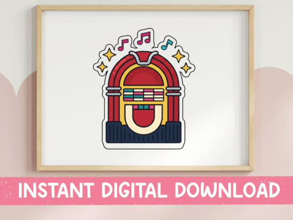 Retro Jukebox Music Sticker