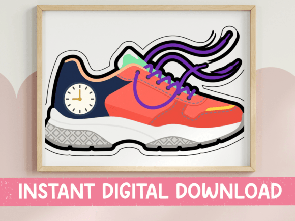 Retro Running Shoe Clock Sneaker
