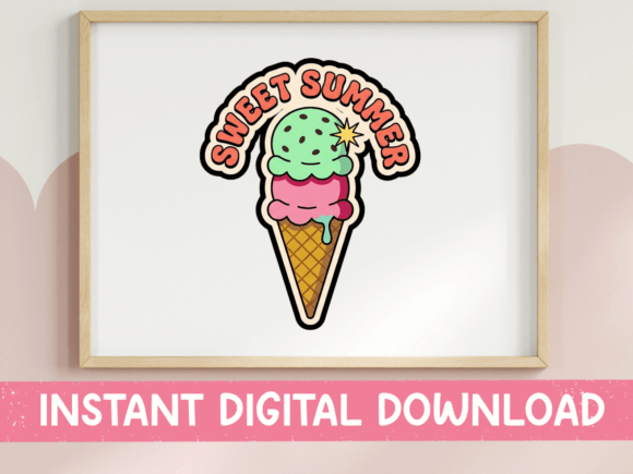 Sweet Summer Ice Cream Cone Art
