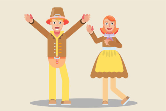 Thanksgiving Characters - Cute Couple