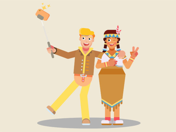 Thanksgiving Characters - Take a Selfie