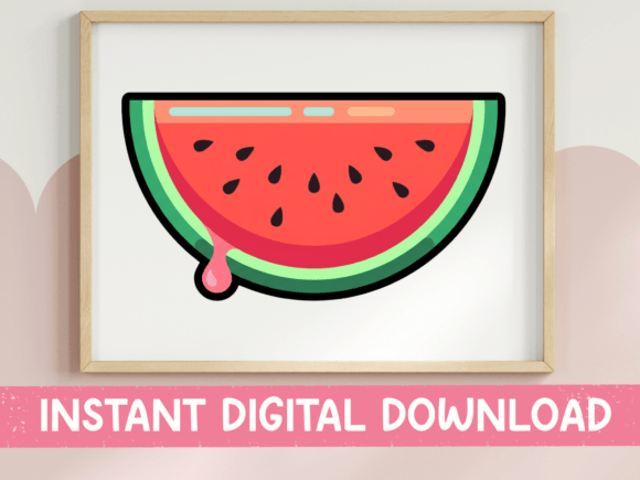 Watermelon Slice Summer Fruit Art